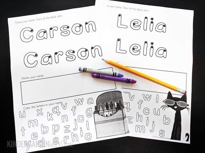 Free Name Writing Practice Sheet for Kindergarten - KindergartenWorks