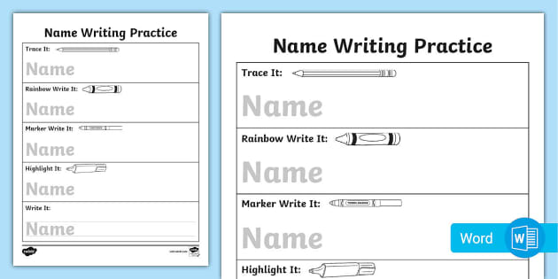 Editable Name Writing Practice Activity (teacher made)