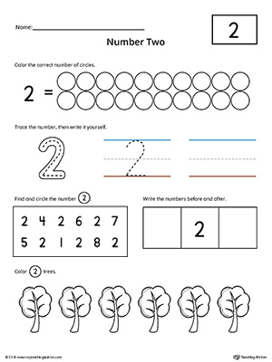 Number 2 Practice Worksheet | MyTeachingStation.com
