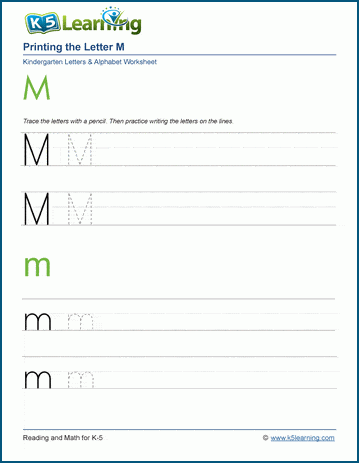 Printing the Letter M m | Worsheets library
