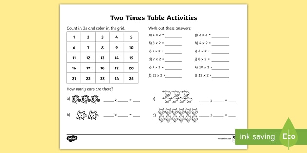 2 Times Table | Educational Resources | Twinkl USA - Twinkl