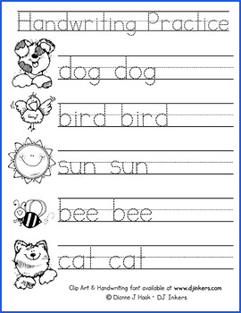 Handwriting Practice Worksheet by DJ Inkers worksheets library