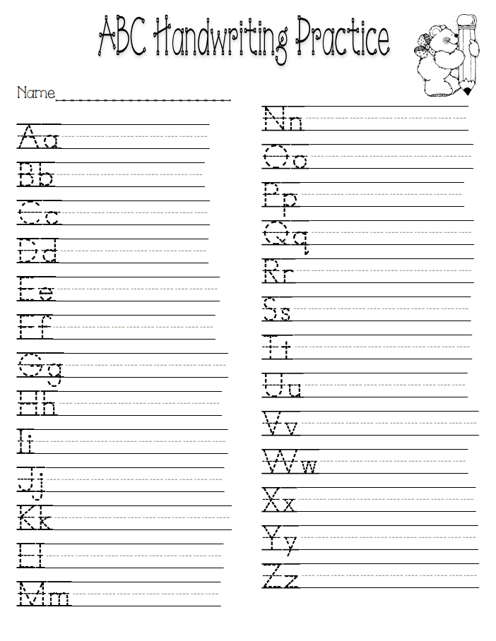 practice writing letters worksheet