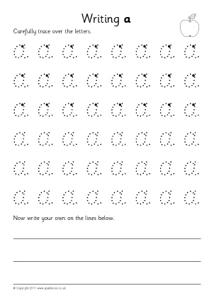 practise writing letters worksheet