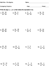 Comparing Fractions - MathVine.com