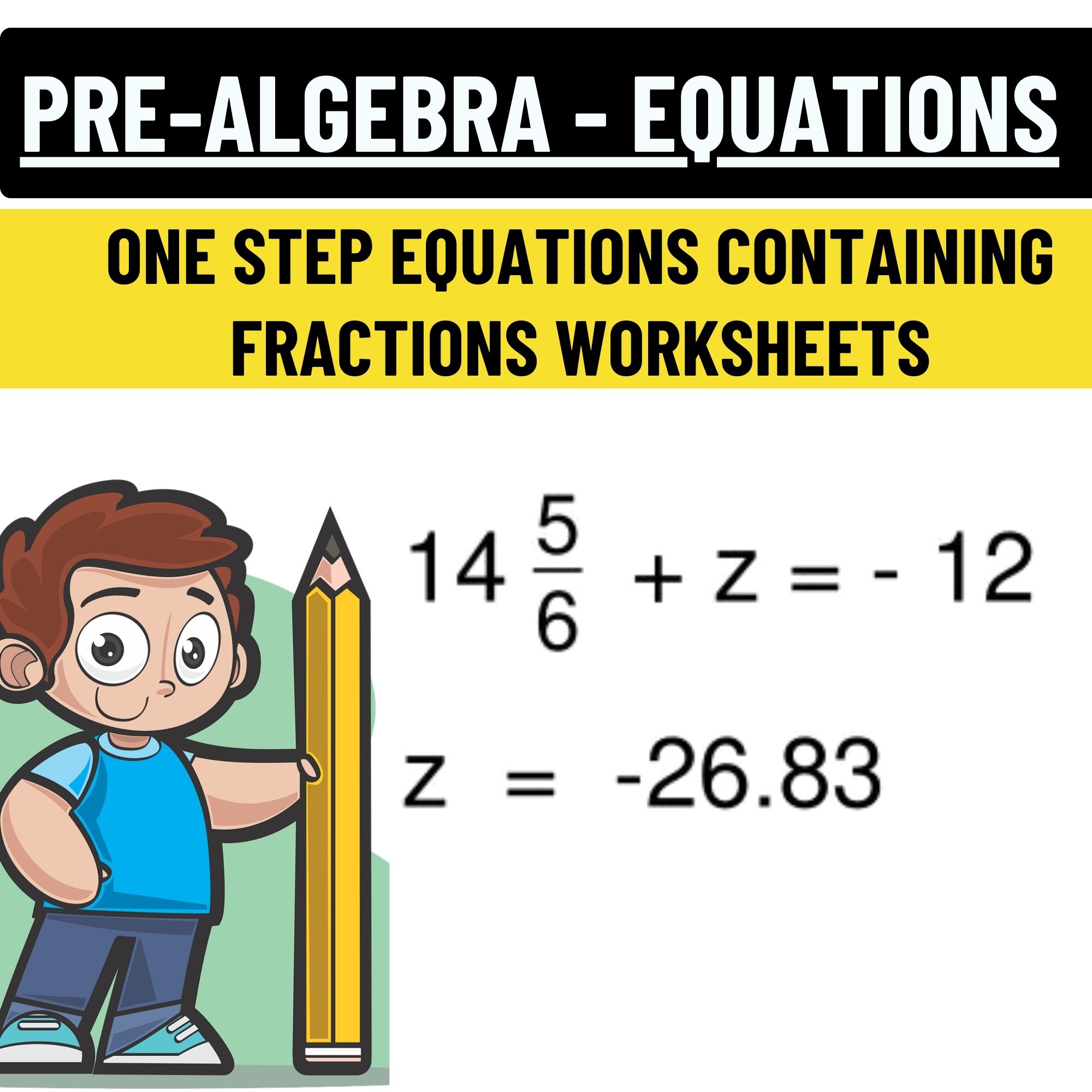 pre algebra fractions worksheet