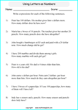 Printable algebra and pre-algebra math worksheets for math grades ...