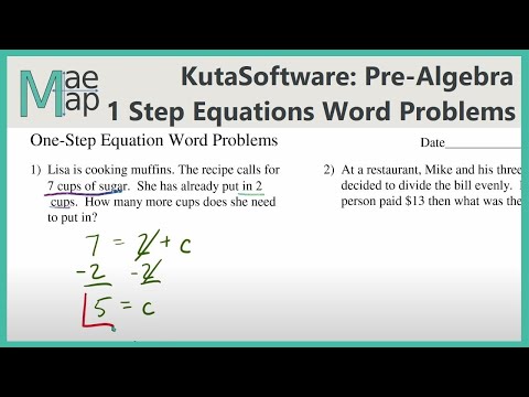 KutaSoftware: PreAlgebra- One Step Equations Word Problems - YouTube