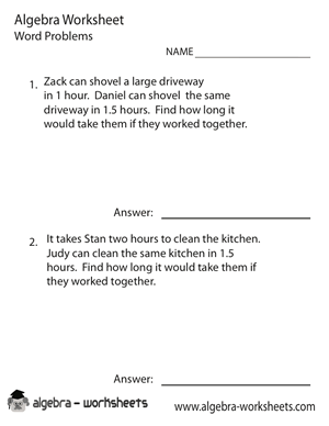 Free Printable Algebra Word Problems Worksheets - Also Available ...