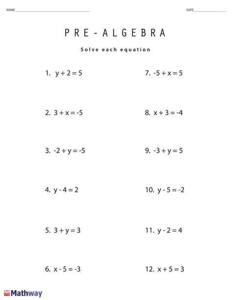 mhskk] 2024 Worksheets Algebra Pre Basic