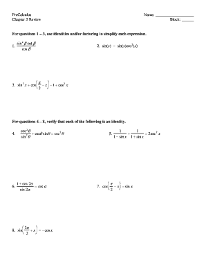Pre Calculus Worksheets With Answers Pdf - Fill Online, Printable ...