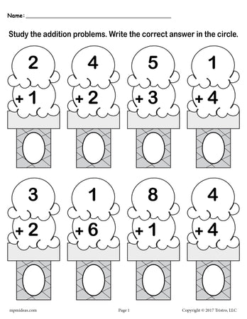 34 Free Preschool Addition Worksheets &  Printables