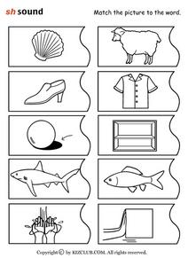 Phonics: Sh Sound Worksheet for Pre-K - 1st Grade | Lesson Planet