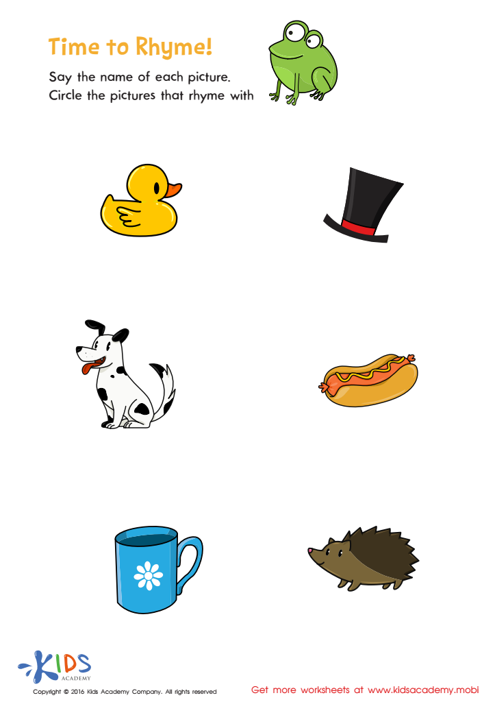 Preschool Rhyming Worksheets