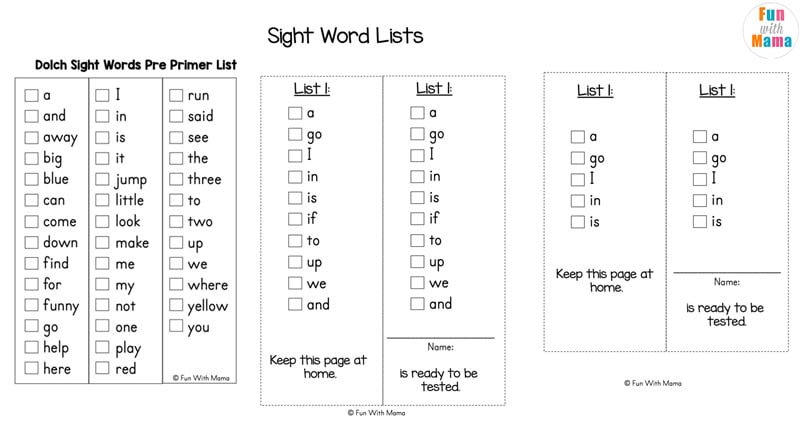 Pre K Sight Word Worksheets that are fun! - Fun with Mama