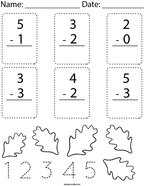 pre k subtraction worksheet