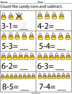 pre k subtraction worksheet