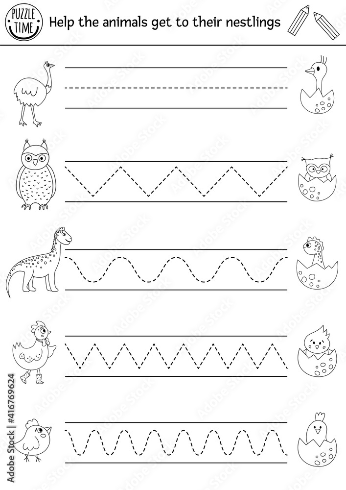 Vector Easter or mother day handwriting practice worksheet. Spring ...