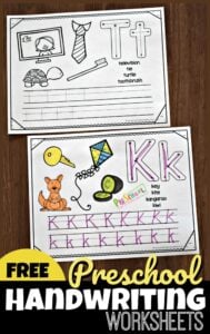 pre k worksheet for handwriting