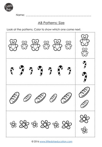 Pre-K AB Patterns Worksheets