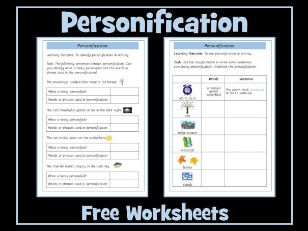 Personification Worksheet  
