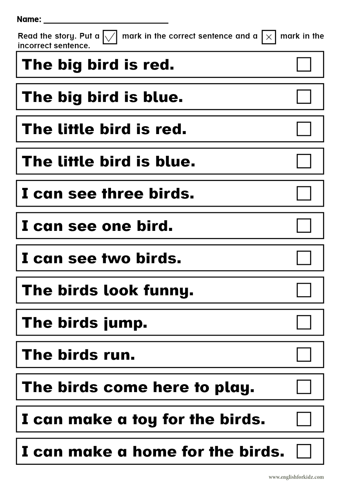 pre primer reading comprehension worksheet
