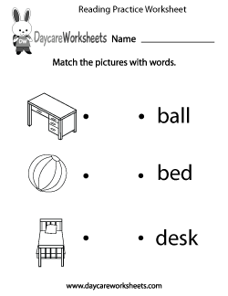 Preschool Reading Worksheets