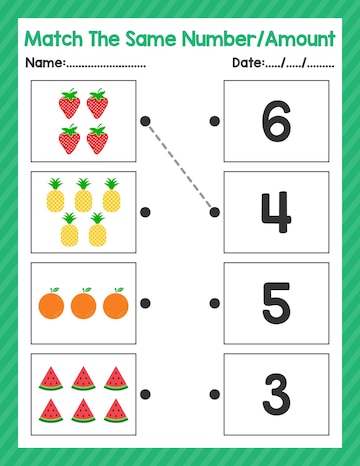 Premium Vector | Back To School Match The Same Number Beginning ...