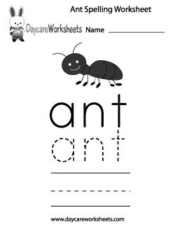 Preschool Spelling Worksheets