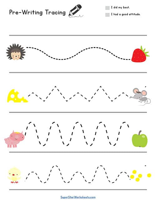 Pre-Writing Worksheets -Worksheets Library