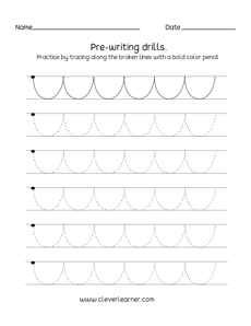 Pre-writing activity Sheets and Practice tracing Sheets level 3