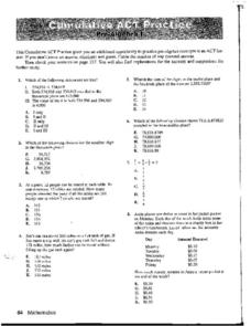 Cumulative ACT Practice: Pre-Algebra I and Pre-Algebra II ...