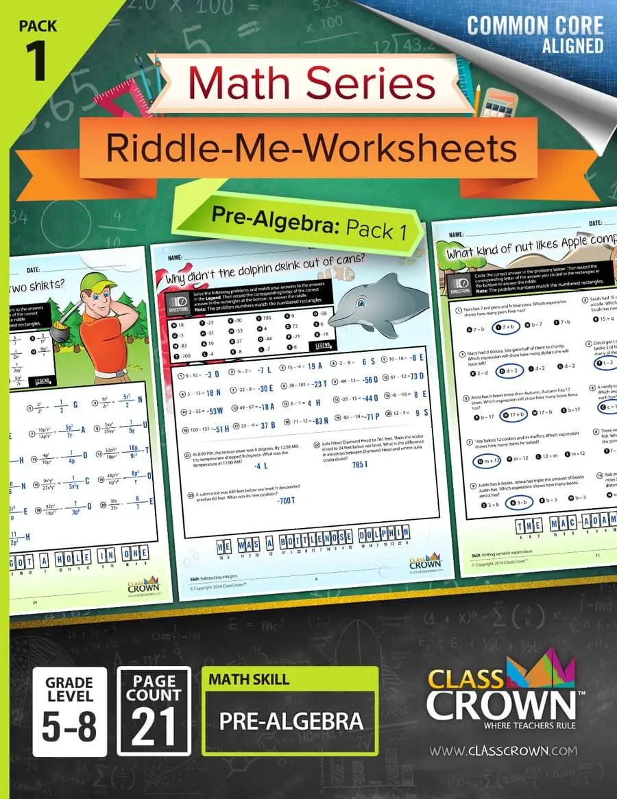 Pre-algebra Worksheets With Riddles | ClassCrown