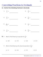 Pre-Algebra Worksheets