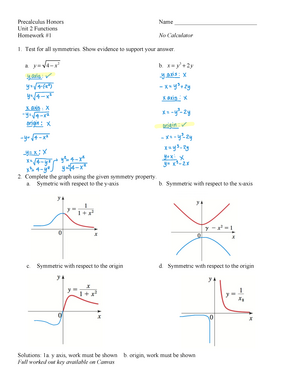 precalculus symmetry worksheet answers