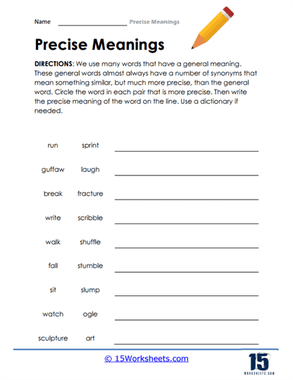 Precise Word Meanings Worksheets - 15 Worksheets Library