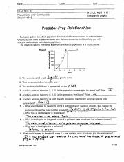 predator prey relationships worksheet answers