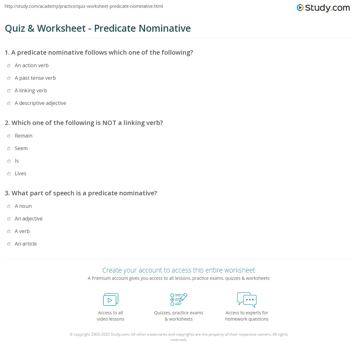 predicate noun and predicate adjective worksheet