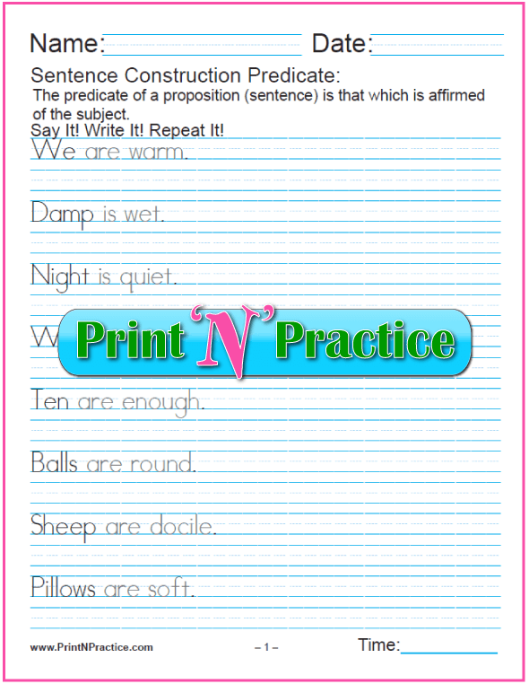 Predicate Nominative Worksheets: Practice Printables
