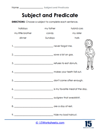 predicate worksheet