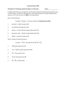 Decomposition or Synthesis Lesson Plans &  Worksheets