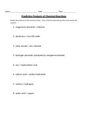 predicting products worksheet with answers 2010