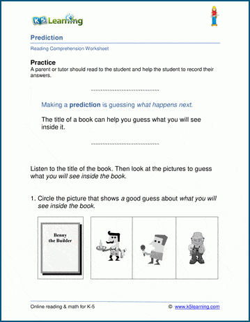 prediction worksheet 1st grade