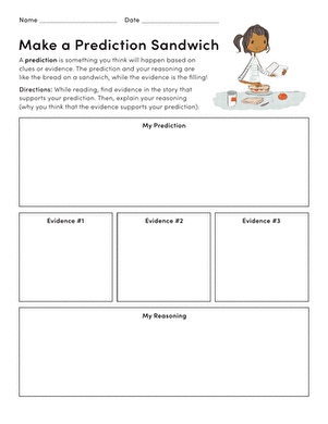 Make a Prediction Sandwich | Worksheet 