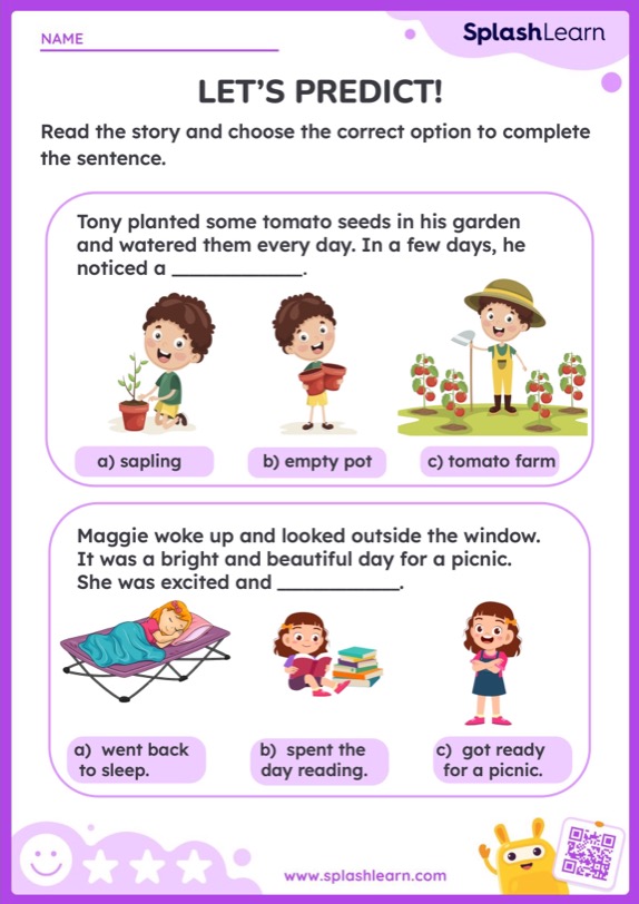Prediction Worksheets for Kids Online