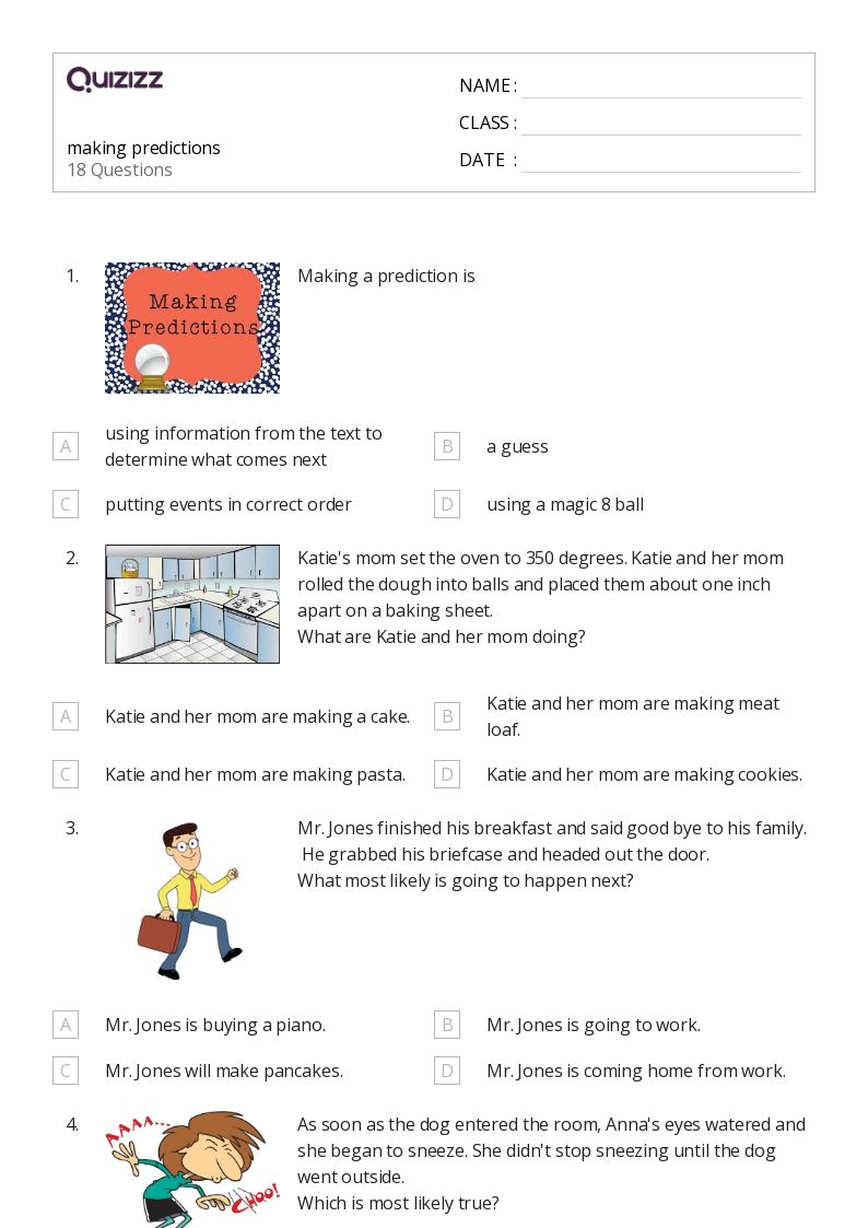 50+ Making Predictions in Fiction worksheets for 3rd Grade on ...