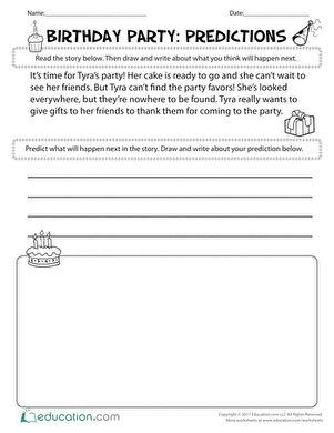 Birthday Party: Predictions | Worksheet 