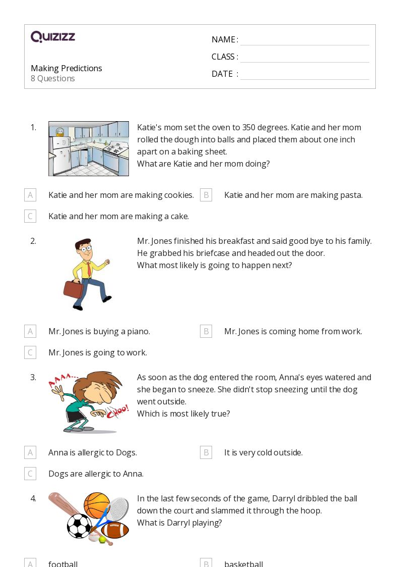 50+ Making Predictions worksheets for 3rd Grade on Quizizz | Free ...