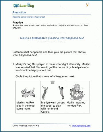 Prediction Worksheets for Grade 1 | Worsheets library