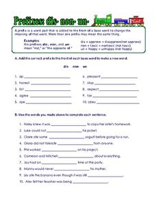 Prefix, Suffix, and Root Word Worksheets Worksheet for 3rd - 6th ...